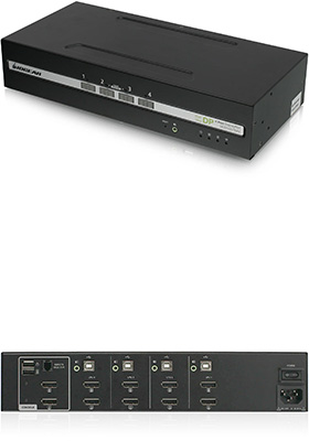 4-Port, Dual-DisplayPort, Secure KVM Switch