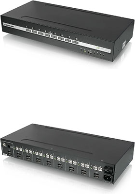 8-Port, Universal, Dual-View Secure KVM Switch w/ CAC, 6-Foot Cables 8-Port, Universal, Dual-View Secure KVM Switch w/ CAC, 6-Foot Cables