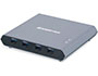 Image 1 of 6 - Access Pro+ 2-Port USB-C KVM Switch ships with 2 USB-C to USB-C cables (to connect to two USB-C devices) and a remote port selector.