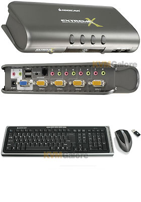 MiniView Extreme Multimedia KVMP, 4-Ports with Wireless Keyboard and Mouse MiniView Extreme Multimedia KVMP, 4-Ports with Wireless Keyboard and Mouse