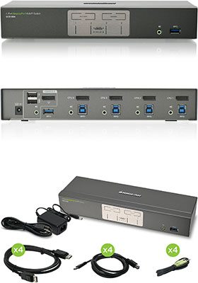 4-Port, 4K DisplayPort KVMP Switch 4-Port, 4K DisplayPort KVMP Switch