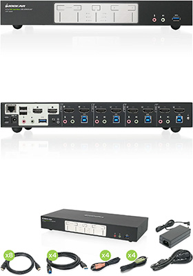 4-Port, 4K, Dual-View USB/HDMI KVMP Switch (TAA) 4-Port, 4K, Dual-View USB/HDMI KVMP Switch (TAA)