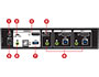 Image 5 of 5 - 1) Grounding terminal</BR>
2) 4K resolution switch (switches between 4K60 and 4K30 resolution for USB-C device connected to CPU 3 port):</BR>
- 4K60: CPU 3 provides 4K @ 60Hz resolution and USB 2.0 data transfer rate</BR>
- 4K30: CPU 3 provides 4K @ 30Hz resolution and USB 3.1 Gen1 data transfer rate</BR>
3) Console ports (each connector is marked with an appropriate icon to indicate itself)</BR>
4) USB-C port (the cables that link the switch to your USB-C device plug in here - this connection section is comprised of a speaker jack and USB-C connector)</BR>
5) Power jack</BR>
6) Speakers jack</BR>
7) USB 3.1 Gen 1 peripheral-sharing port</BR>
8) computer ports (each computer port section is comprised of a speaker jack, 1x USB Type-B port and 1x DisplayPort connector