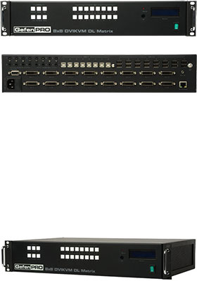 GefenPRO 8x8 DVI KVM Dual Link Matrix w/ Push Button Control GefenPRO 8x8 DVI KVM Dual Link Matrix w/ Push Button Control