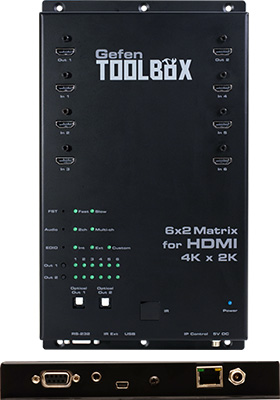 GefenToolBox 6x2 Matrix for HDMI 4Kx2K