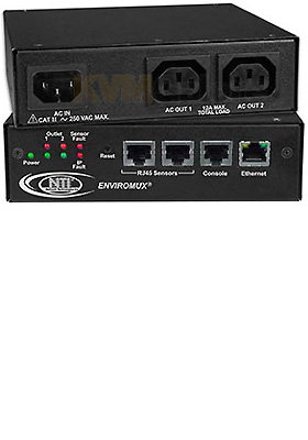 NTI ENVIROMUX Low-Cost 2-Port Remote Power Reboot Switch - power