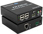 Image 4 of 7&nbsp;-&nbsp;P2P-KHG100 point-to-point, single-head HDMI CATx extender, Receiver unit, front (top) and back (bottom) views.