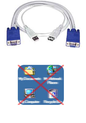 USB+VGA Extension Cable, 3 feet