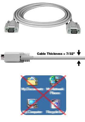 VGA Thin Male-to-Male Cable, 15-feet