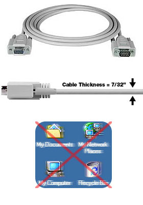 VGA Thin Male-to-Female Extension Cable, 3-feet