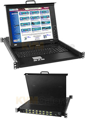 RACKMUX USB KVM Drawer, 17-inch, 8-Ports, Extra USB Port