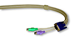 3-in-one Zip KVM cable assembly (M/M video), 6 feet