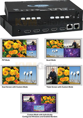 SPLITMUX HDMI Quad Screen Splitter/Multiviewer, Desktop SPLITMUX HDMI Quad Screen Splitter/Multiviewer, Desktop