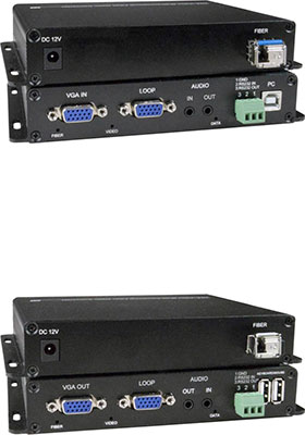 XTENDEX VGA USB KVM Extender via Fiber Optic Cable