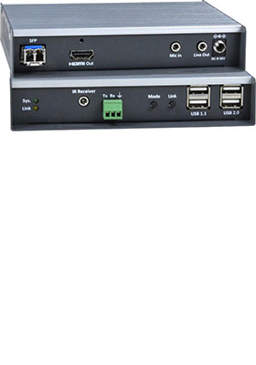 XTENDEX 4K 10.2Gbps HDMI USB KVM Extender via Fiber, Remote Unit