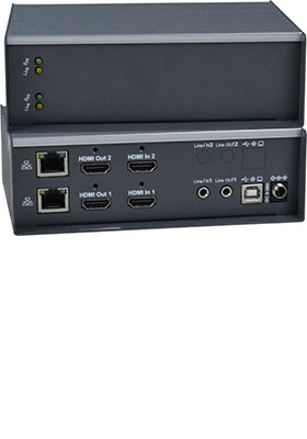 Dual-Monitor 4K HDMI USB KVM over IP, Local Unit