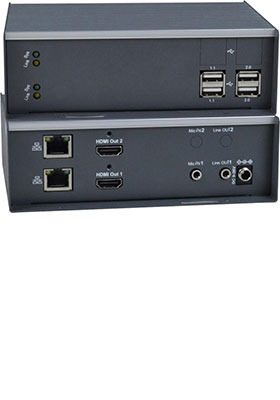 Dual-Monitor 4K HDMI USB KVM over IP, Remote Unit