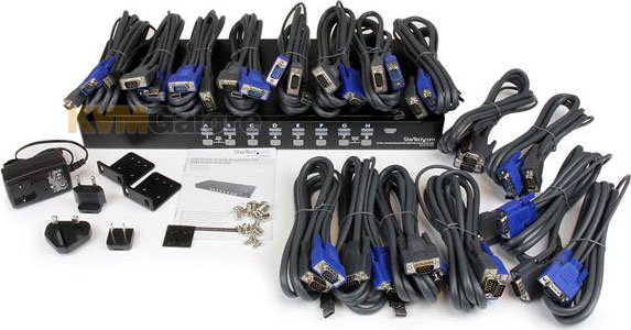 Kit de commutateur KVM USB à montage sur rack 1U 16 ports avec affichage à  l'écran et câbles - SV1631DUSBUK - Compufirst
