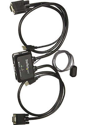 VGA 2-Port Cable KVM Switch w/ Remote Switch