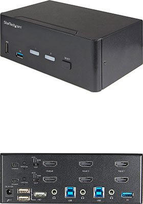4K HDMI KVM Switch 2 Ports USB Dual Monitor 2 In 2 Out 2 Computer, kvm  switch 