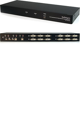 2-Port Quad-Monitor DVI-DL KVM Switch w/ USB 2.0 Hub