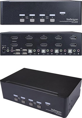 4-Port Dual-View 4K DisplayPort KVM Switch