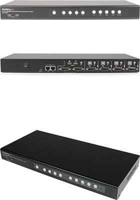 4-Port, Quad-View DVI/USB KVM MultiView Switch w/ Dual-Monitors