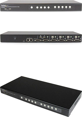4-Port, Quad-View DVI/USB KVM MultiView Switch w/ Dual-Monitors 4-Port, Quad-View DVI/USB KVM MultiView Switch w/ Dual-Monitors