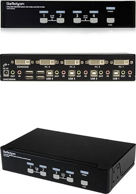 4-Port Dual-Link DVI-USB KVM Switch w/ Audio & USB Hub 4-Port Dual-Link DVI-USB KVM Switch w/ Audio & USB Hub