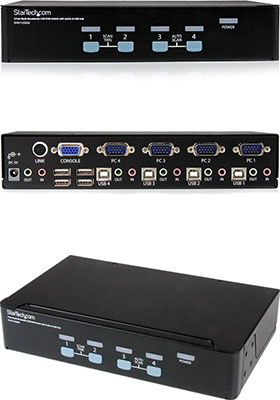 4-Port Professional USB-VGA KVMP Switch w/ Audio
