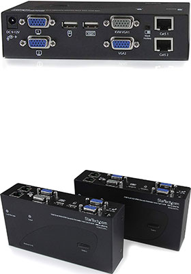 Dual-VGA/USB KVM Console Extender over Two CAT-5 Dual-VGA/USB KVM Console Extender over Two CAT-5