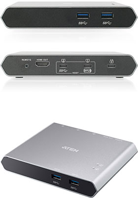 ATEN US3310  2-Port USB-C to HDMI KVM Switch