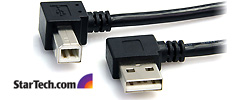 USB 2.0 Right Angle Adapter Cables, A to B