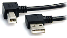 USB 2.0 A to B Angled Adapter Cable (M/M), 3-Feet
