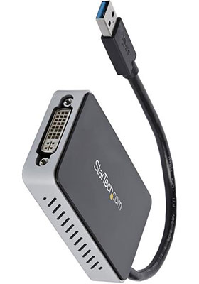 USB 3.0 to DVI/VGA External Video Card w/ 1-Port USB Hub