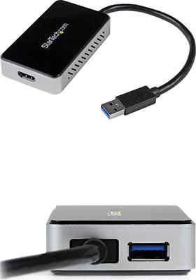 USB 3.0 to HDMI/DVI External Video Card w/ 1-Port USB Hub