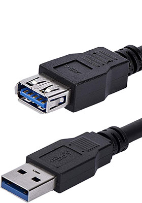 USB 3.0 Extension Cable, 1m, Black