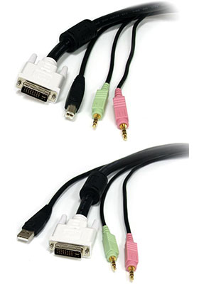 USB/Dual-Link DVI/Audio KVM Cable, 10-feet