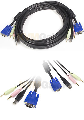 USB/VGA/Audio KVM Cable, 6-feet