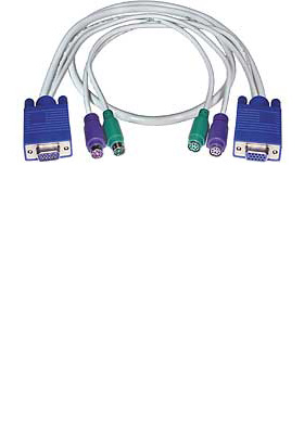 3-in-1 PS/2-VGA KVM Extension Cable, 6-feet