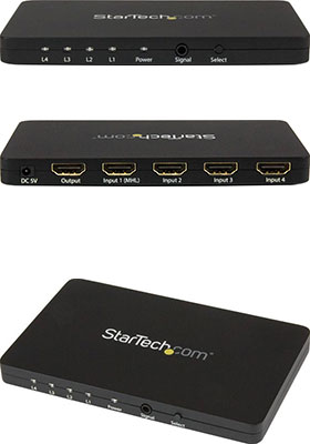 4-Port HDMI Automatic Switch w/ MHL