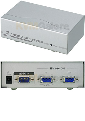 2 PORT VIDEO SPLITTER ATEN VS-92A 350 mhz bandwidth monitor signal booster 