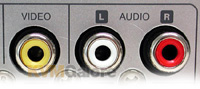 Composite video connector + Left & Rright audio connectors