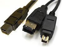 FireWire 9-pin, 6-pin and 4-pin male connectors FireWire 9-pin, 6-pin and 4-pin male connectors
